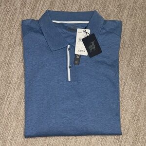 Raffi Men’s XXL Denim Blue Aqua Cotton Short Sleeve Polo Shirt